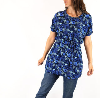 Leonard St blue unique print top size 6 Leonard St preloved second hand clothes 1
