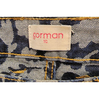Gorman dark denim jeans with light denim floral shapes size 10 Gorman preloved second hand clothes 7