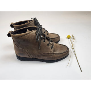 Ecco dark olive leather lace up ankle boots size 36 Ecco preloved second hand clothes 1