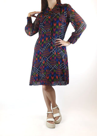 Colourful long sleeve shirt dress fits size 10 Unknown preloved second hand clothes 2