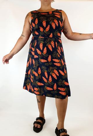 Princess Highway navy pine cone print dress size 16 Princess Highway preloved second hand clothes 3