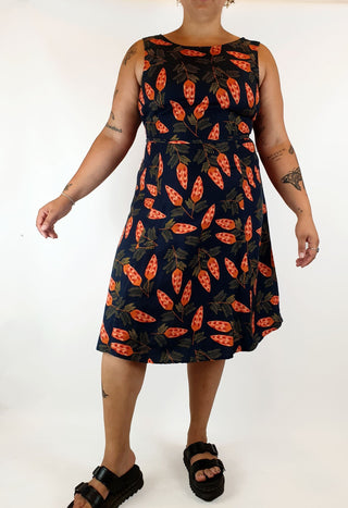 Princess Highway navy pine cone print dress size 16 Princess Highway preloved second hand clothes 4