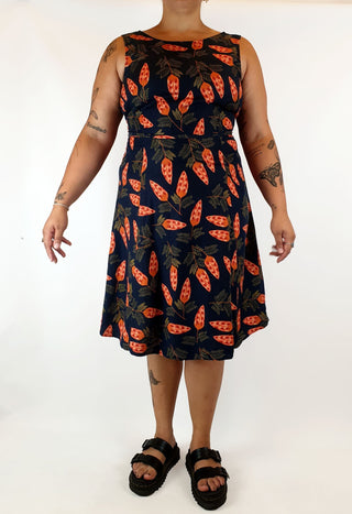 Princess Highway navy pine cone print dress size 16 Princess Highway preloved second hand clothes 2