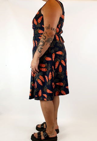 Princess Highway navy pine cone print dress size 16 Princess Highway preloved second hand clothes 5