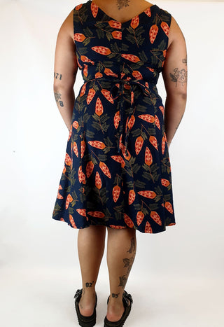 Princess Highway navy pine cone print dress size 16 Princess Highway preloved second hand clothes 7
