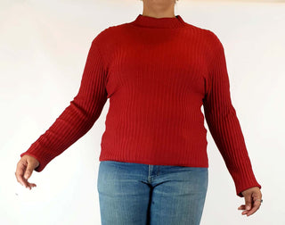 Dangerfield red ribbed knit jumper size 16 Dangerfield preloved second hand clothes 1