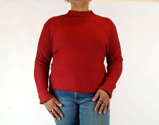 Dangerfield red ribbed knit jumper size 16 Dangerfield preloved second hand clothes 2