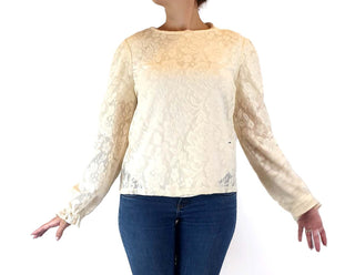 Princess Highway cream lacy semi-sheer long sleeve top size 10 (as new with tags) Princess Highway preloved second hand clothes 2