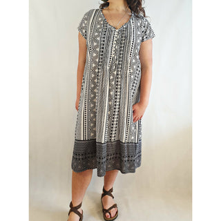 Cake pre-owned grey pattern sleeveless summer dress size XL (best fits 14-16) Cake preloved second hand clothes 1