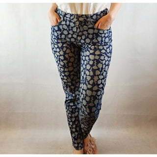 Gorman dark denim jeans with light denim floral shapes size 10 Gorman preloved second hand clothes 3