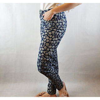 Gorman dark denim jeans with light denim floral shapes size 10 Gorman preloved second hand clothes 5