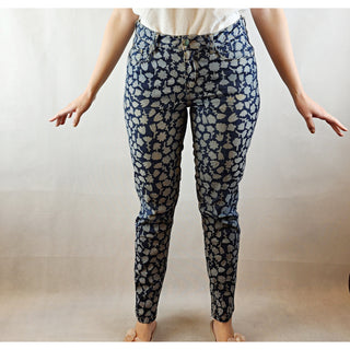 Gorman dark denim jeans with light denim floral shapes size 10 Gorman preloved second hand clothes 2