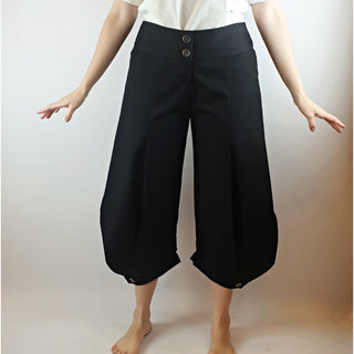 Laika by Dogstar black wide leg pants with unique narrower bottom size 10 Laika preloved second hand clothes 1