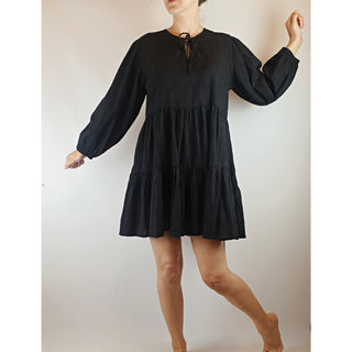 Joop & Gypsy black cotton feel flecked oversize long sleeve dress size 8 Joop & Gypsy preloved second hand clothes 1