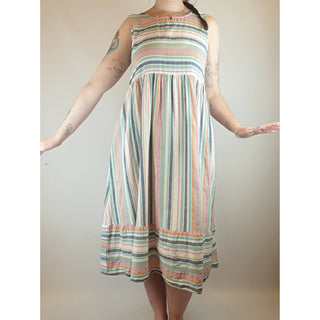 Label of Love cotton mix striped sleeveless maxi dress with pockets size M (best fits 12) Label of Love preloved second hand clothes 1