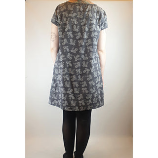 Seasalt grey fine cord dress with subtle lighter grey floral print size 14 (best fits size 12) Seasalt preloved second hand clothes 7