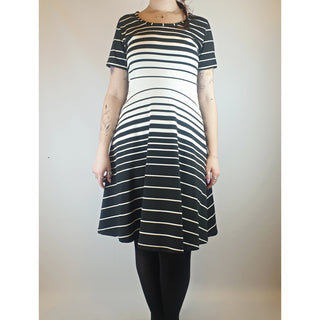 Kylie Jane black and white striped dress with unique pattern size M (best fits size 12) Kylie Jane preloved second hand clothes 1