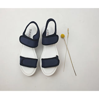 Twoobs navy fabric vegan friendly sandals with white platform sole size 37 Twoobs preloved second hand clothes 1