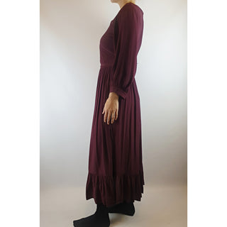 Obus deep magenta purple wrap style maxi dress size 1 (best fits size 8) Obus preloved second hand clothes 6