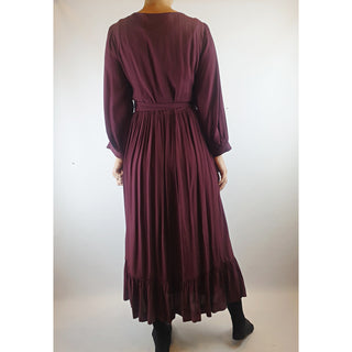 Obus deep magenta purple wrap style maxi dress size 1 (best fits size 8) Obus preloved second hand clothes 8