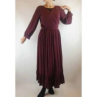 Obus deep magenta purple wrap style maxi dress size 1 (best fits size 8) Obus preloved second hand clothes 2