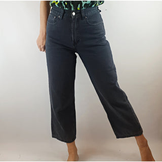 Alpha 60 pre-owned black denim straight leg jeans size 26 (best fits size 8) Alpha 60 preloved second hand clothes 1