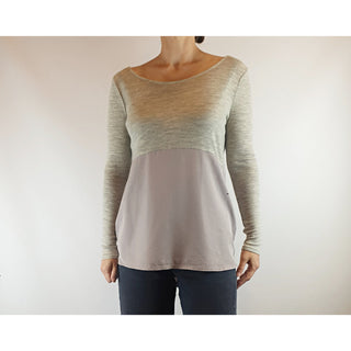 Elk top long sleeve top with split grey wool/lavendar tencil size XS (fits sizes 6-8) Dear Little Panko preloved second hand clothes 3