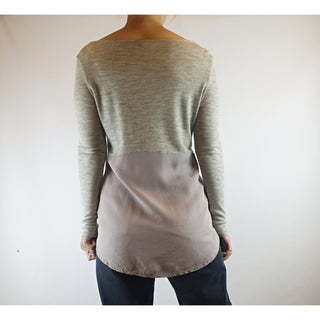 Elk top long sleeve top with split grey wool/lavendar tencil size XS (fits sizes 6-8) Dear Little Panko preloved second hand clothes 6