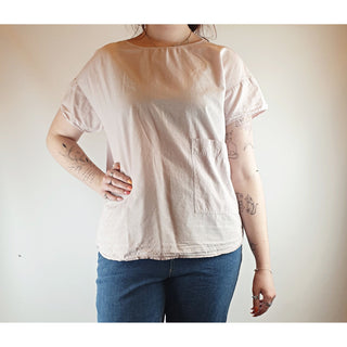 Cos Pink cotton-linen top with cute front pocket size M (best fits size 12) Cos preloved second hand clothes 1