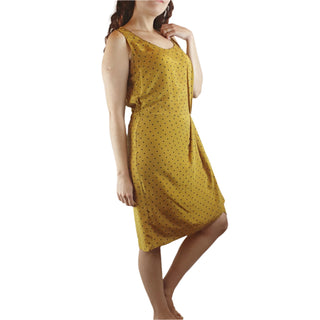 Gorman 100% silk mustard polka dot dress size 10 Gorman preloved second hand clothes 4