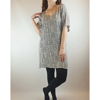 Bul neutral grey brown animal print dress size S (best fit 8) Bul preloved second hand clothes 2