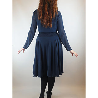 Kate Sylvester navy blue long sleeve pleated dress size S (best fits size 10) Kate Sylvester preloved second hand clothes 7