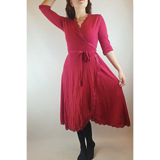 Metalicus pink wrap style long sleeve dress one size (best fits sizes 8-12) Metalicus preloved second hand clothes 1