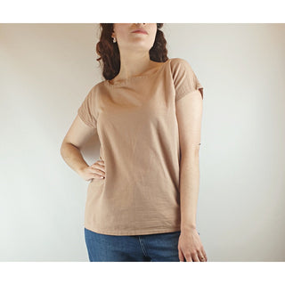 Rummage Style neutral light tan 100% cotton shell top size 12 (small fit, best fits size 10) Dear Little Panko preloved second hand clothes 1