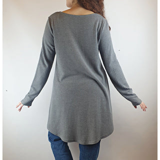 Leoni grey long sleeve oversize top / jumper size S (best fits size 10) Leonie preloved second hand clothes 6