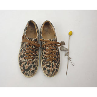 APC brown animal print canvas laceup shoes with leather lining size 38 Dear Little Panko preloved second hand clothes 2