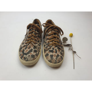 APC brown animal print canvas laceup shoes with leather lining size 38 Dear Little Panko preloved second hand clothes 4