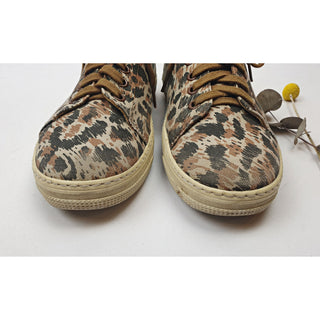 APC brown animal print canvas laceup shoes with leather lining size 38 Dear Little Panko preloved second hand clothes 5