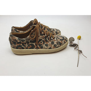 APC brown animal print canvas laceup shoes with leather lining size 38 Dear Little Panko preloved second hand clothes 1