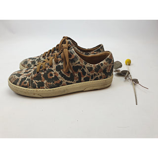 APC brown animal print canvas laceup shoes with leather lining size 38 Dear Little Panko preloved second hand clothes 6