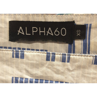 Alpha 60 preloved unique striped print cotton top size XS (best fits size 8) alpha-60-preloved-unique-striped-print-cotton-top-size-xs-best-fits-size-8