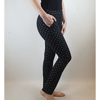 Cue black straight leg pants with white polka dots size 6 Cue preloved second hand clothes 6