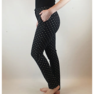 Cue black straight leg pants with white polka dots size 6 Cue preloved second hand clothes 5