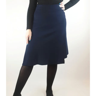 Nikel and Sole navy 100% merino wool knit skirt with elastic waist band size M (best fits 12) Nikel & Sole preloved second hand clothes 1