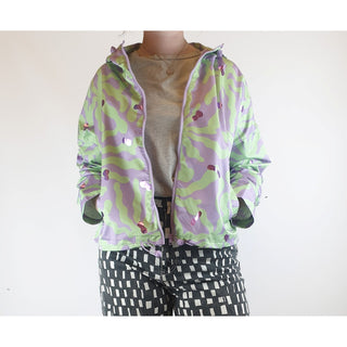 Gorman green and purple print raincoat size 12 Gorman preloved second hand clothes 4