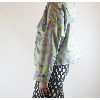 Gorman green and purple print raincoat size 12 Gorman preloved second hand clothes 6