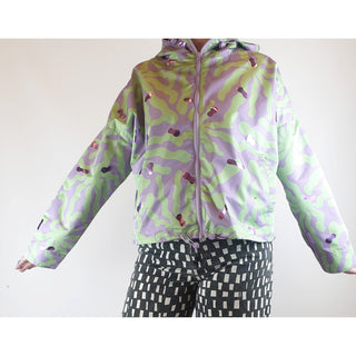 Gorman green and purple print raincoat size 12 Gorman preloved second hand clothes 5