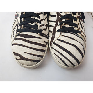 Rollie pony hair brown and white animal print lace up flats size 41 Dear Little Panko preloved second hand clothes 5