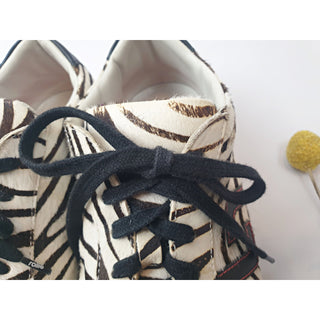 Rollie pony hair brown and white animal print lace up flats size 41 Dear Little Panko preloved second hand clothes 8