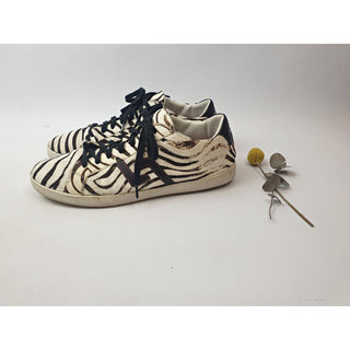 Rollie pony hair brown and white animal print lace up flats size 41 Dear Little Panko preloved second hand clothes 10